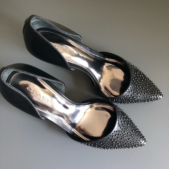 Coach Leather Studded Stiletto Heels - Picture 2 of 8